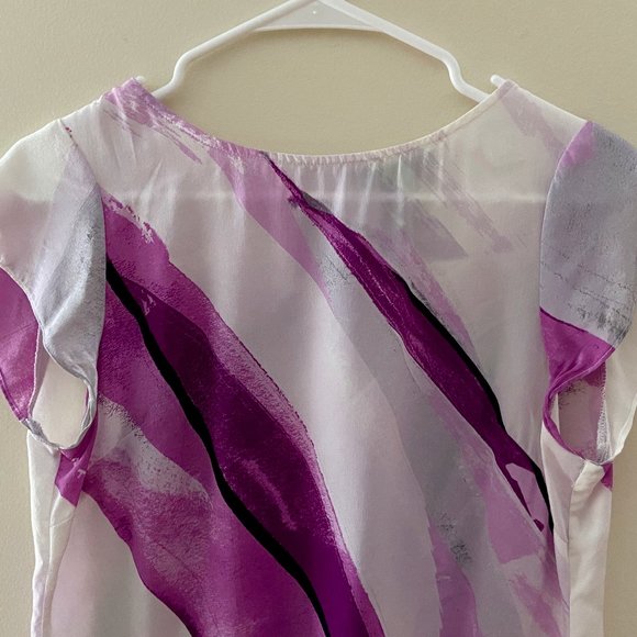 White House Black Market Purple Blouse Size S - Picture 2 of 9